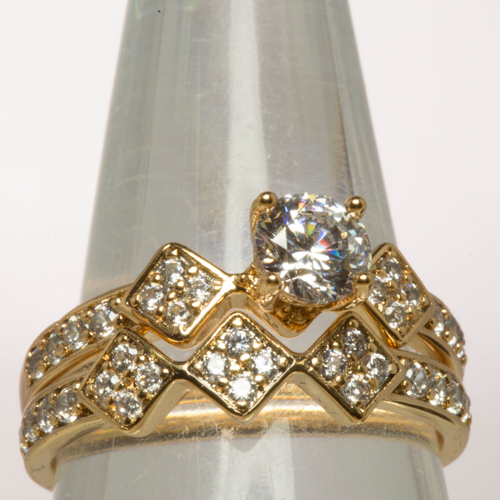 Arany tónusú Emporia Ötvözetű Gyűrű Fehér Emporia® Kristállyal