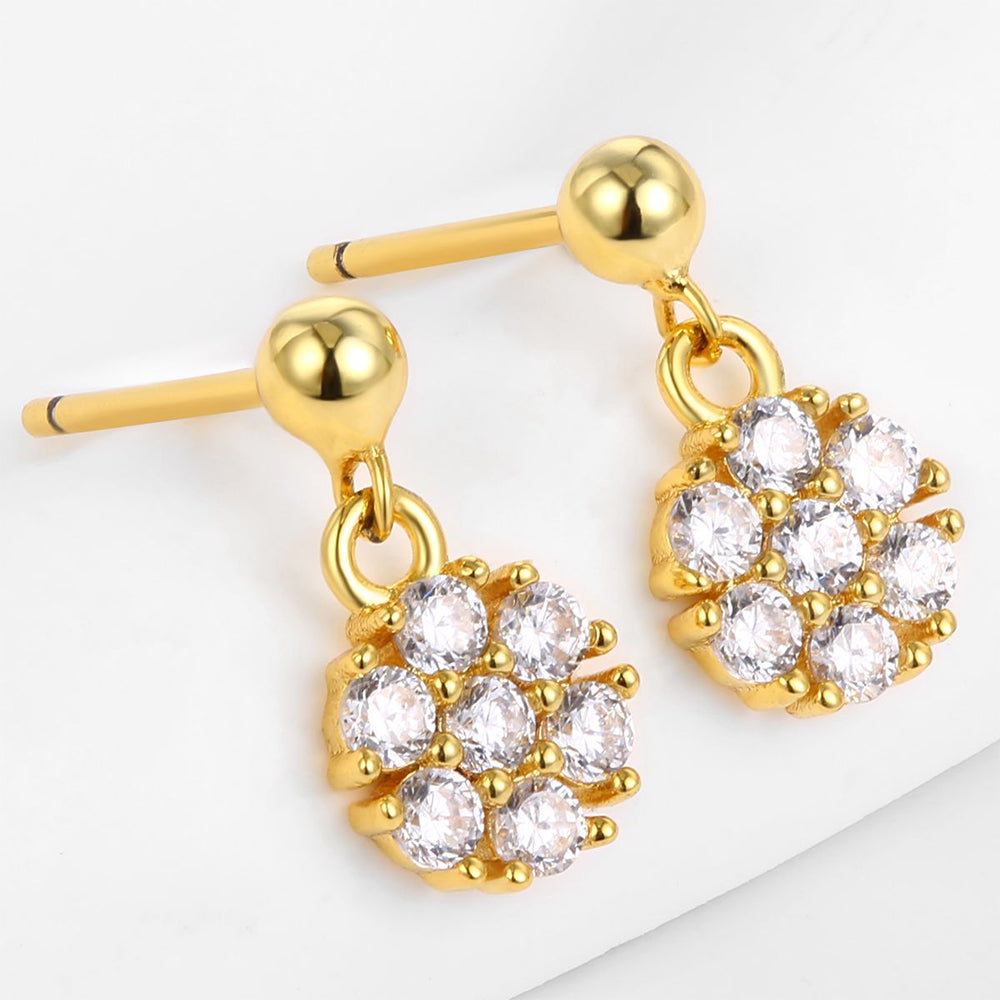 Arany tónusú Emporia Ötvözetű Fülbevaló Fehér Emporia® Kristállyal