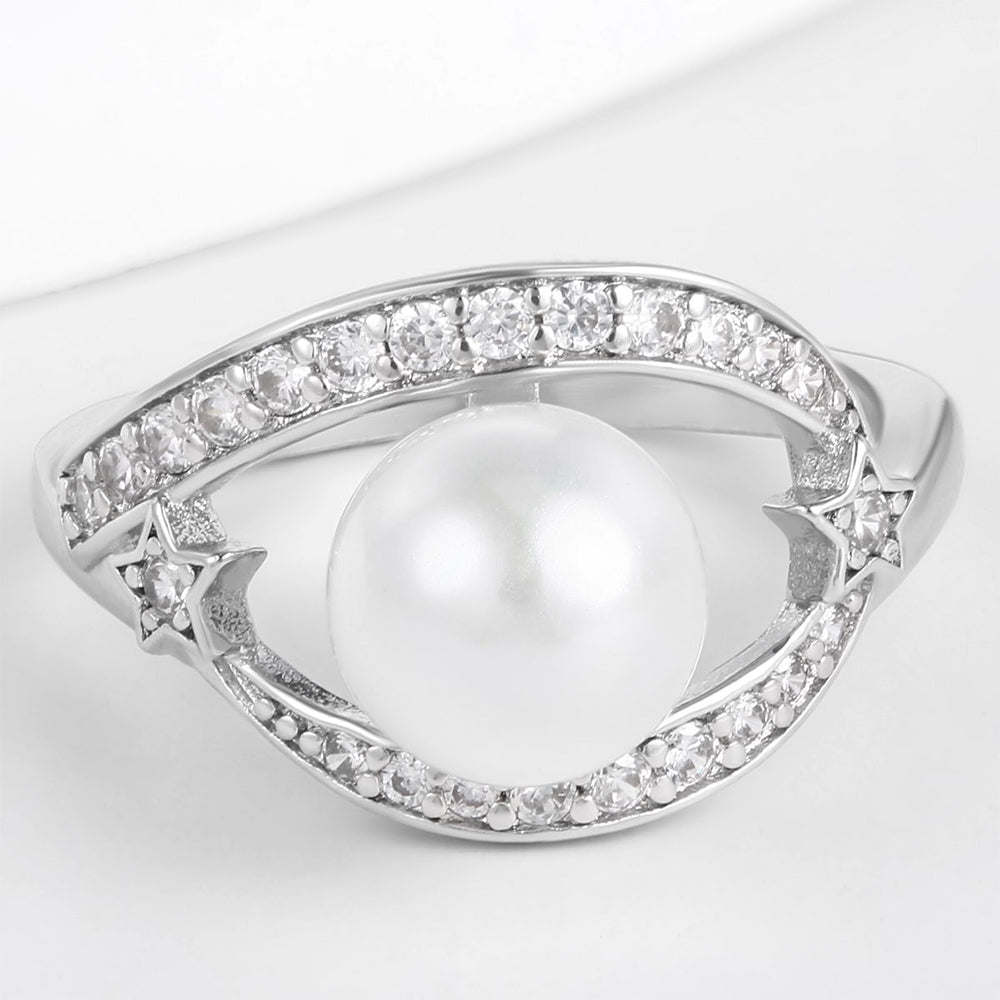 Arany tónusú Emporia Ötvözetű Gyűrű Fehér Emporia® Kristállyal