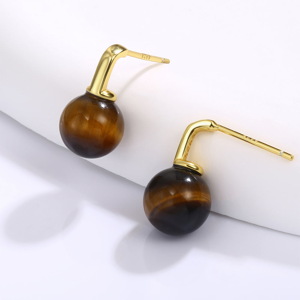 Arany tónusú Emporia Ötvözetű Fülbevaló Barna Emporia® Kristállyal