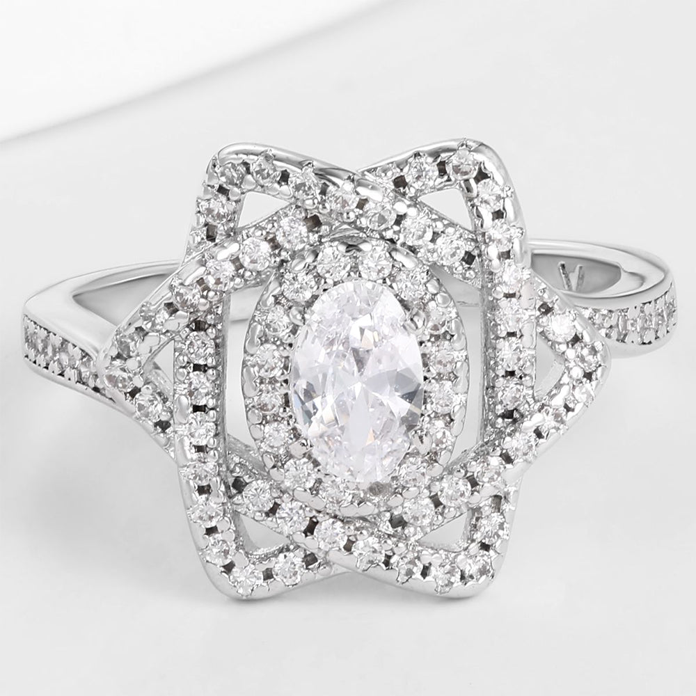 Arany tónusú Emporia Ötvözetű Gyűrű Fehér Emporia® Kristállyal