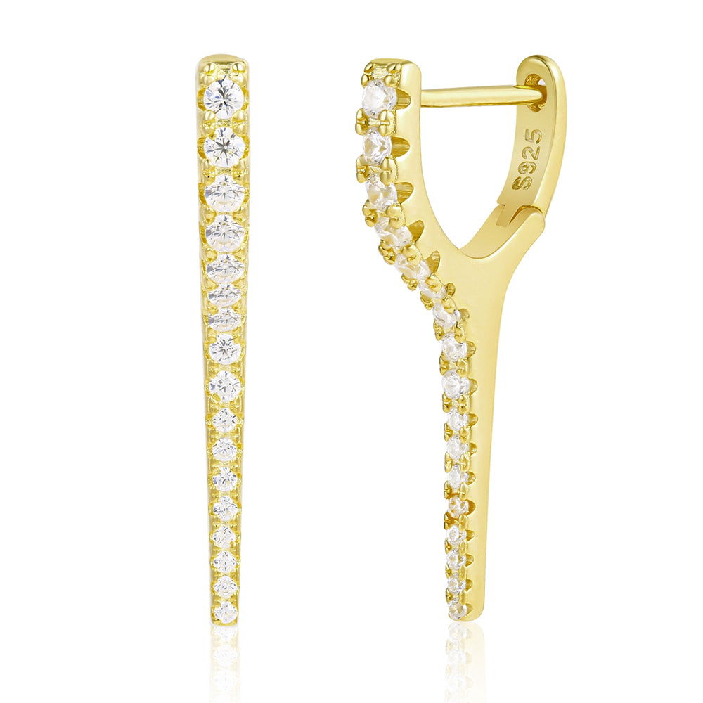 Arany tónusú Emporia Ötvözetű Fülbevaló Fehér Emporia® Kristállyal