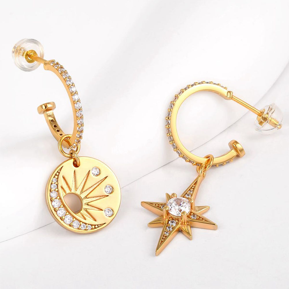 Arany tónusú Emporia Ötvözetű Fülbevaló Fehér Emporia® Kristállyal