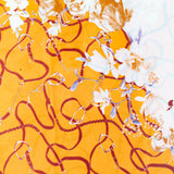 Virágos Ölelés Sál, 85 X 180 Cm, Narancs, 100% Vegán Selyem