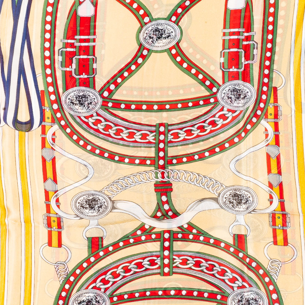 Luxus Láncmotívum Sál, 85 X 180 Cm, Krém, 100% Vegán Selyem