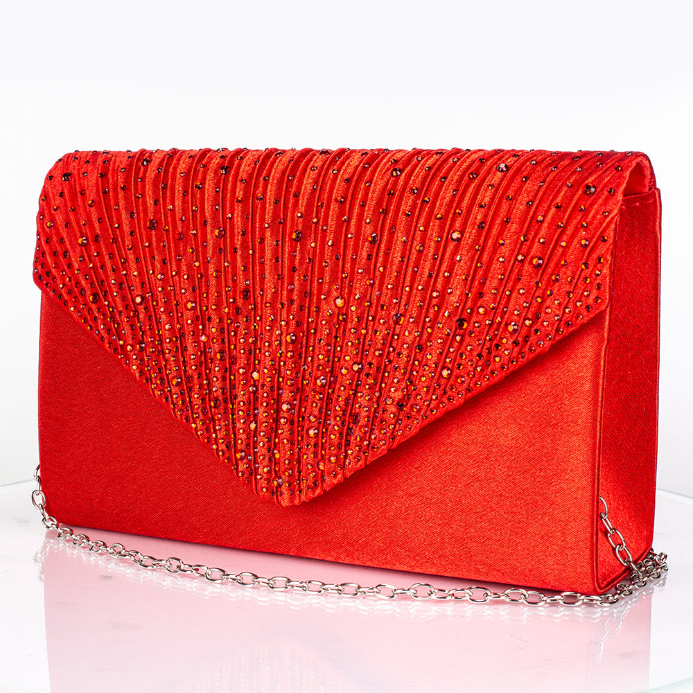 Arany tónusú Emporia Ötvözetű Táska Vörös Emporia® Kristállyal és Fehér Emporia® Kristállyal ( Nyaklánc+Fülbevaló+Karkötő+Gyűrű )