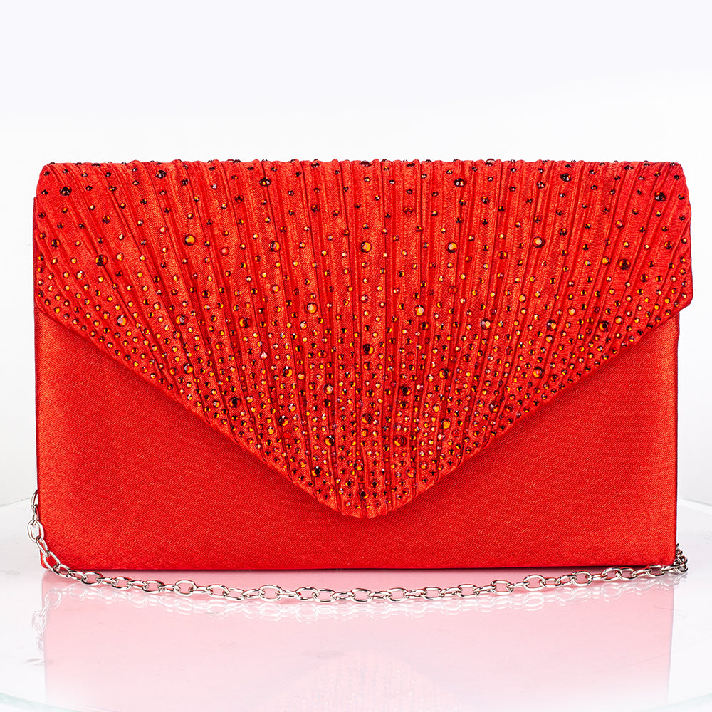 Arany tónusú Emporia Ötvözetű Táska Vörös Emporia® Kristállyal és Fehér Emporia® Kristállyal ( Nyaklánc+Fülbevaló+Karkötő+Gyűrű )