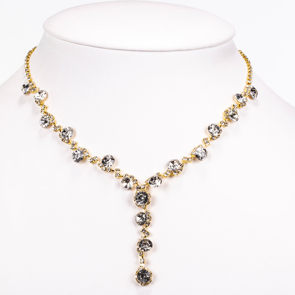 Arany tónusú Emporia Ötvözetű Táska Fehér Emporia® Kristállyal ( Nyaklánc+Fülbevaló+Karkötő+Gyűrű )