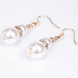 Arany tónusú Emporia Ötvözetű Óra Fehér Emporia® Kristállyal ( Nyaklánc+Fülbevaló+Karkötő )