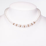 Arany tónusú Emporia Ötvözetű Óra Fehér Emporia® Kristállyal ( Nyaklánc+Fülbevaló+Karkötő )