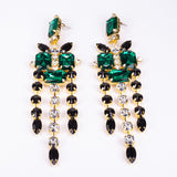 Arany tónusú Emporia Ötvözetű Szett Zöld Emporia® Kristállyal és Fehér Emporia® Kristállyal ( Nyaklánc+Fülbevaló )