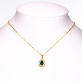 Arany tónusú Emporia Ötvözetű Szett Zöld Emporia® Kristállyal és Fehér Emporia® Kristállyal ( Nyaklánc+Fülbevaló+Karkötő+Gyűrű+Medál )