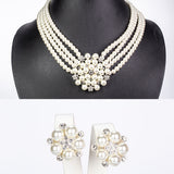 Arany tónusú Emporia Ötvözetű Szett Üveggyönggyel és Fehér Emporia® Kristállyal