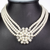 Arany tónusú Emporia Ötvözetű Szett Üveggyönggyel és Fehér Emporia® Kristállyal