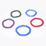 Set of Bracelet with Dyed Amethyst Jade, Green Jade, Light Blue Jade, Dark Blue Jade and Red Jade ATWG: 88.55 cts, AVG: 88.56 grms