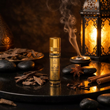 OUD ASWAD 6 ml perfume oil (TOP: PINK GRAPEFRUIT, CLARY SAGE, CARDAMOM; MIDDLE: RED GINGER, ORRIS, PATCHOULI; BASE: AGARWOOD, BLACK MUSK, AMBERGRIS, LABDAMUM, TONKA BEAN)
