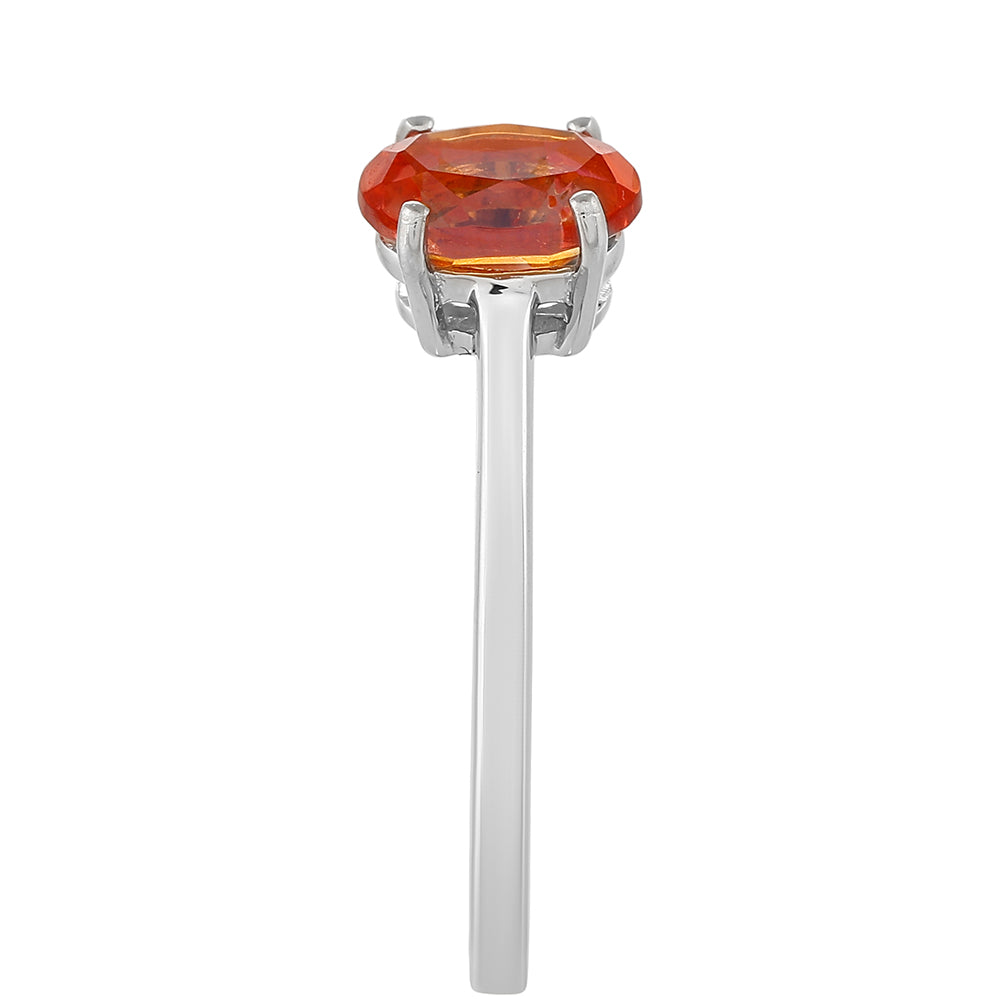 Ezüst Gyűrű Padparadschai Kvarccal