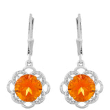 Ezüst Fülbevaló Padparadschai Kvarccal