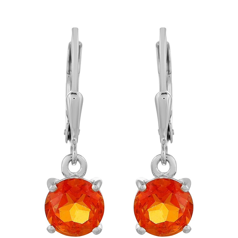 Ezüst Fülbevaló Padparadschai Kvarccal
