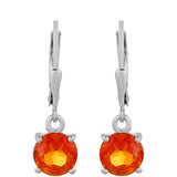 Ezüst Fülbevaló Padparadschai Kvarccal