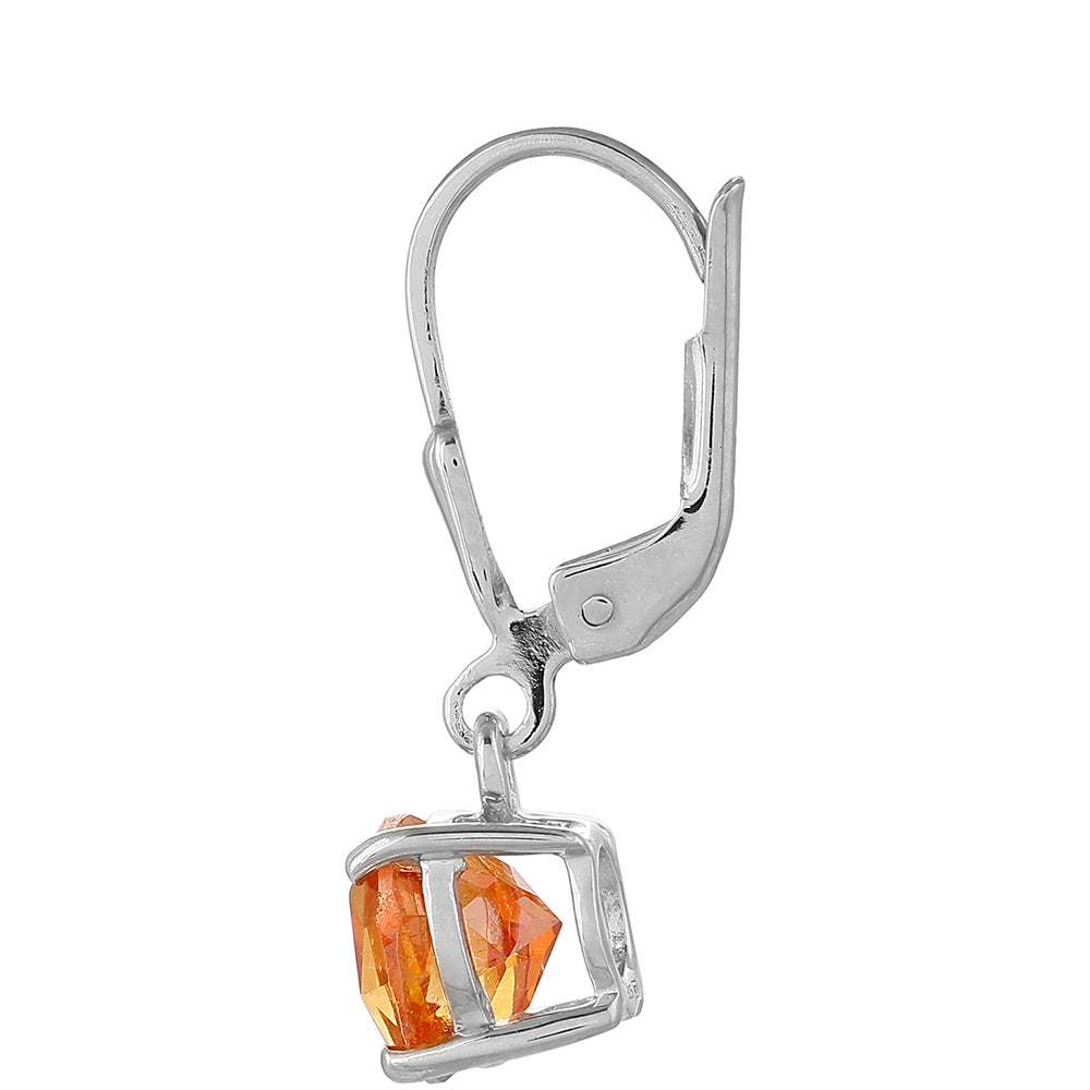 Ezüst Fülbevaló Padparadschai Kvarccal