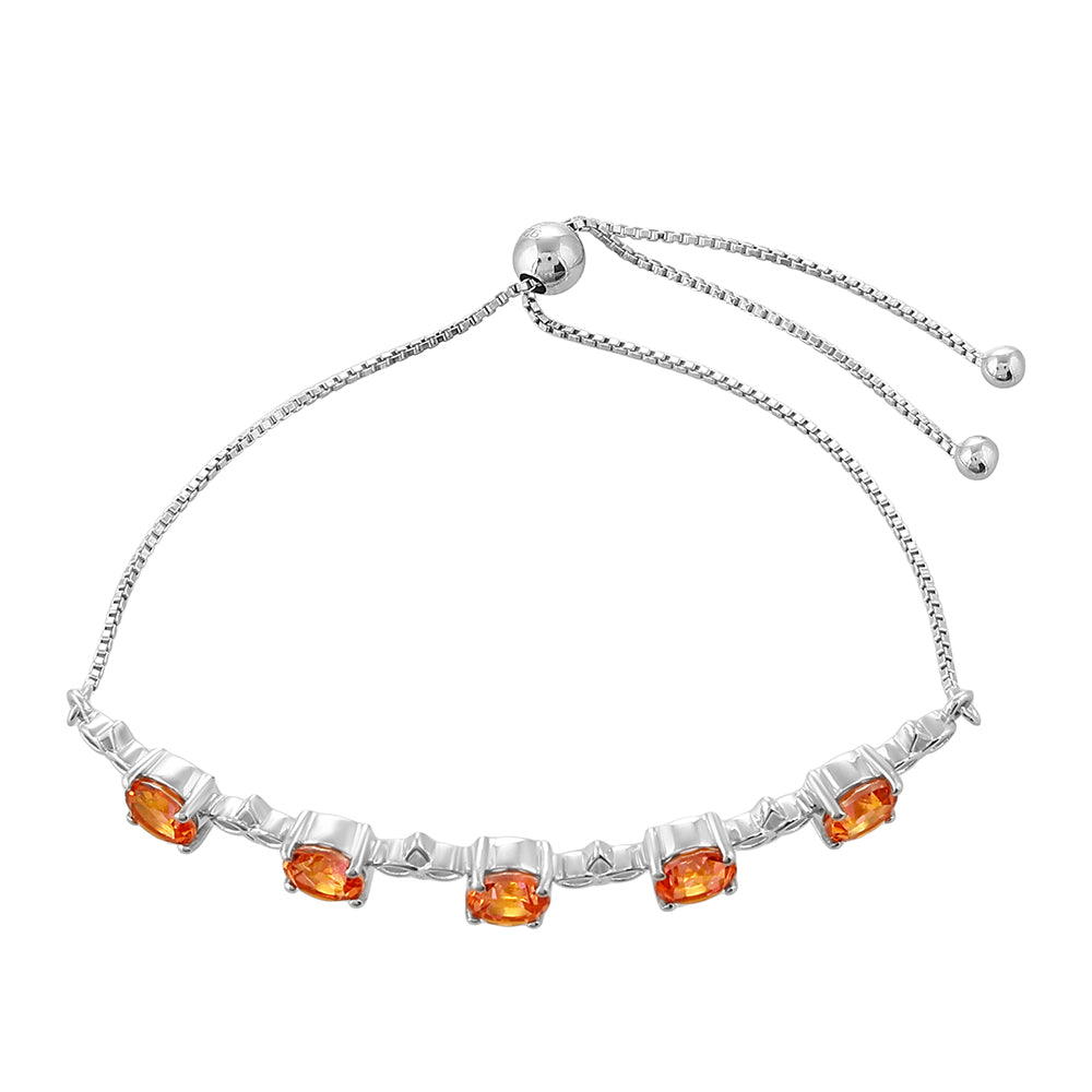 Ezüst Karkötő Padparadschai Kvarccal