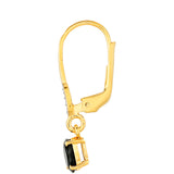 Arannyal Bevont Ezüst Fülbevaló Fekete Turmalinnal és Fehér Topázzal