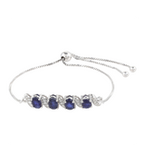 Ezüst Karkötő Thai Zafírral és Fehér Topázzal