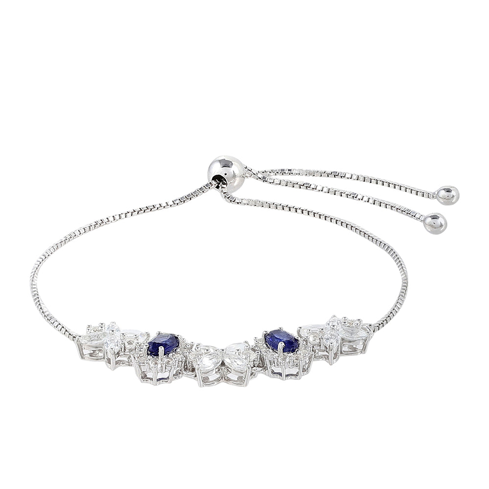 Ezüst Karkötő Thai Zafírral és Fehér Topázzal