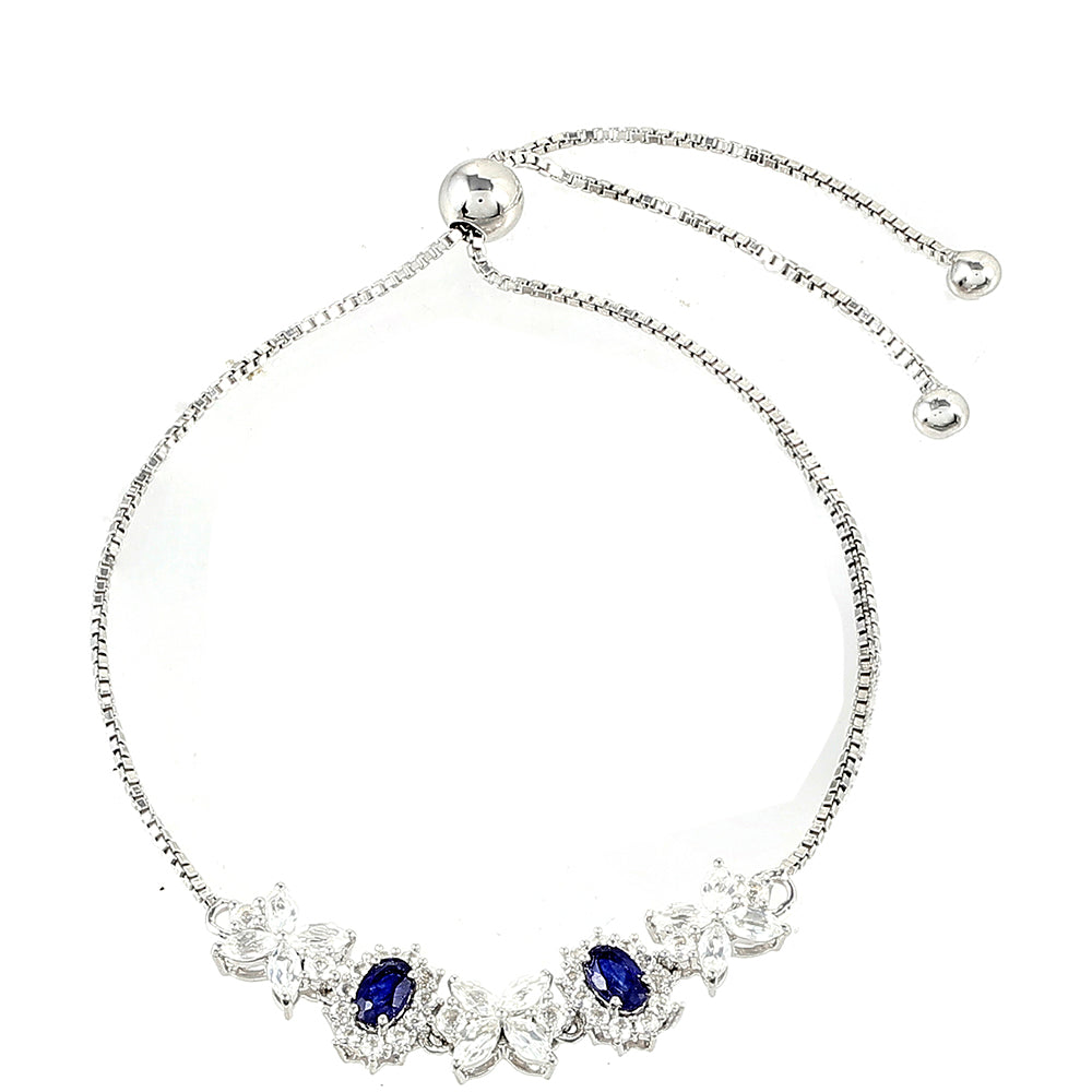 Ezüst Karkötő Thai Zafírral és Fehér Topázzal