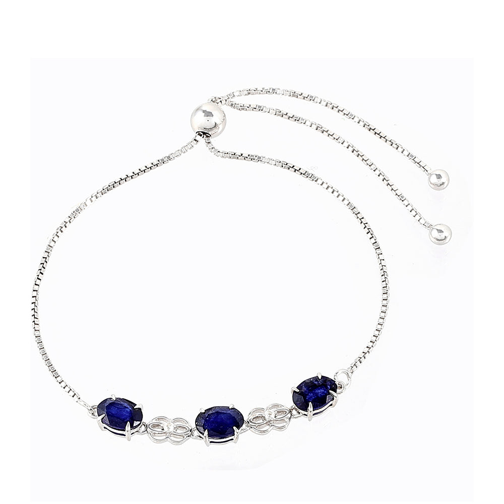 Ezüst Karkötő Thai Zafírral és Fehér Topázzal