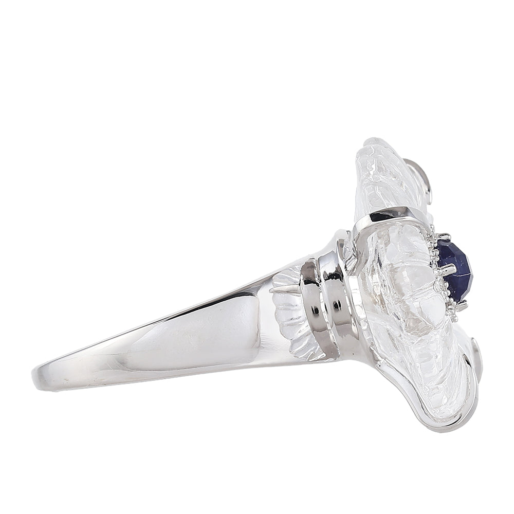 Ezüst Gyűrű Thai Zafírral és Kristály Kvarccal