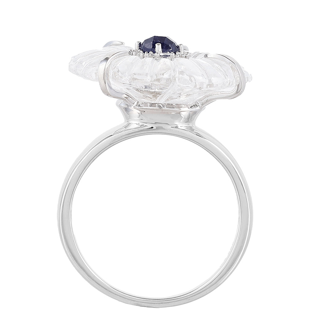 Ezüst Gyűrű Thai Zafírral és Kristály Kvarccal