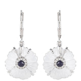 Ezüst Fülbevaló Thai Zafírral és Kristály Kvarccal
