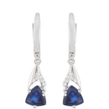 Ezüst Fülbevaló Thai Zafírral és Fehér Topázzal