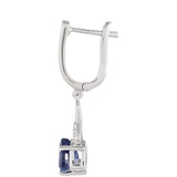 Ezüst Fülbevaló Thai Zafírral és Fehér Topázzal