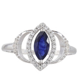 Ezüst Gyűrű Thai Zafírral és Fehér Topázzal