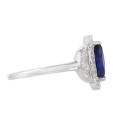 Ezüst Gyűrű Thai Zafírral és Fehér Topázzal