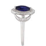 Ezüst Gyűrű Thai Zafírral és Fehér Topázzal