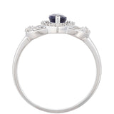 Ezüst Gyűrű Thai Zafírral és Fehér Topázzal