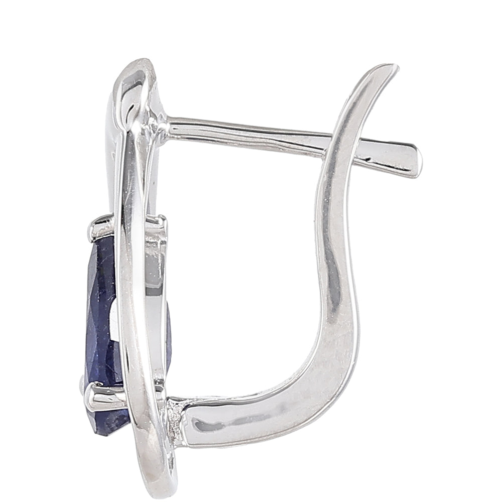 Ezüst Fülbevaló Thai Zafírral