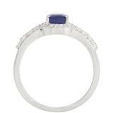 Ezüst Gyűrű Thai Zafírral és Fehér Topázzal