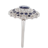 Ezüst Gyűrű Thai Zafírral és Fehér Topázzal