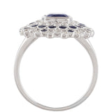 Ezüst Gyűrű Thai Zafírral és Fehér Topázzal