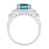 Ezüst Gyűrű Páva Kvarccal és Fehér Topázzal
