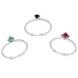 Ezüst Szett Thai Rubinnal és Brazil Smaragddal ( Gyűrű )
