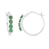 Ezüst Szett Thai Rubinnal és Brazil Smaragddal ( Fülbevaló )