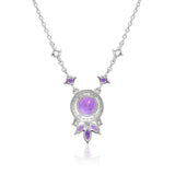 Ezüst Nyaklánc Marokkói Ametiszttel és Fehér Topázzal