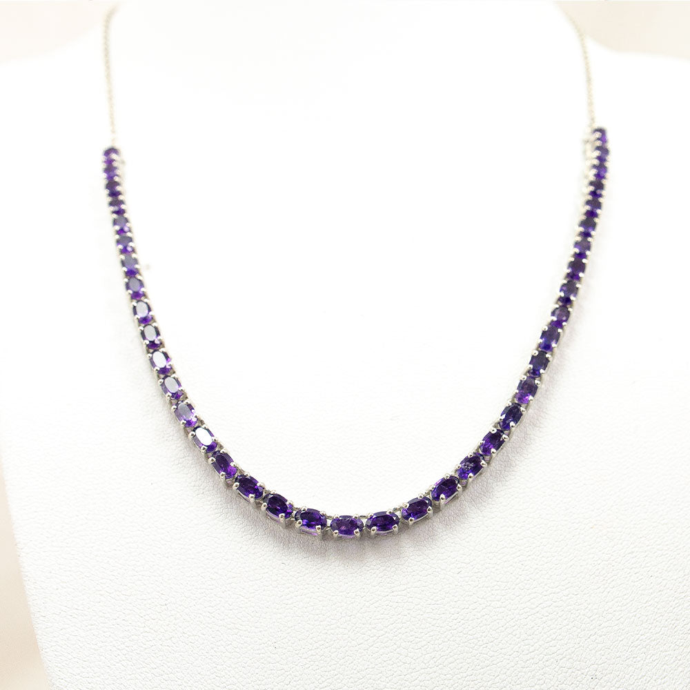 Ezüst Nyaklánc Marokkói Ametiszttel