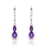 Ezüst Fülbevaló Marokkói Ametiszttel